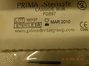 x10 miniatura Prima Sterisafe FG 557 frese in carburo gambo 1/16" sigillato nuovo - Foto 1 di 1