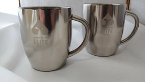 Set of 2 Carnival Cruise Line Stainless Steel Coffee Mugs - Players Club Elite - Picture 1 of 6