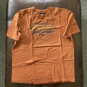 HARLEY DAVIDSON Men’s Short Sleeve Screen Print Orange/Rust T-Shirt Size XL - Picture 1 of 9