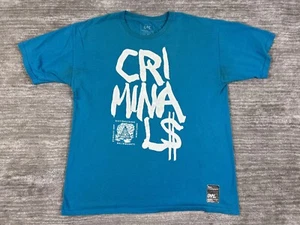 DVS Shoe Company Shirt Mens Large Blue Distressed Skateboarding Criminals Tee - Picture 1 of 12