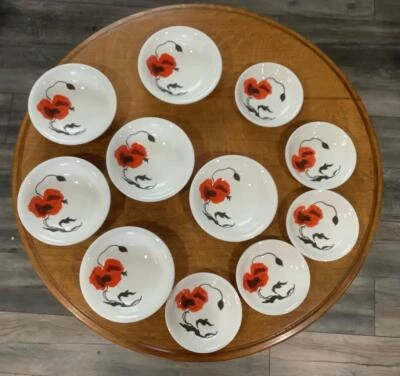 Juego de 11 cuencos de porcelana de hueso de amapola de maíz Wedgwood - Diseño Susie Cooper Foto 1 de 4