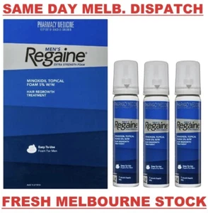 ROGAINE/REGAINE Men’s Extra Strength Foam 3 x 60g (3 Months Supply) Regaine Hair - Picture 1 of 8