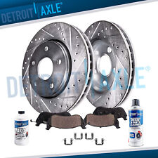 Front Drilled and Slotted Rotors + Ceramic Brake Pads Kit for Infiniti M45 Q45