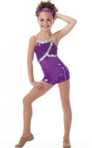 Plum Perfect LEOTARD & SHORTS Adult Medium Dance Costume Purple Jazz & Tap New - Picture 1 of 9