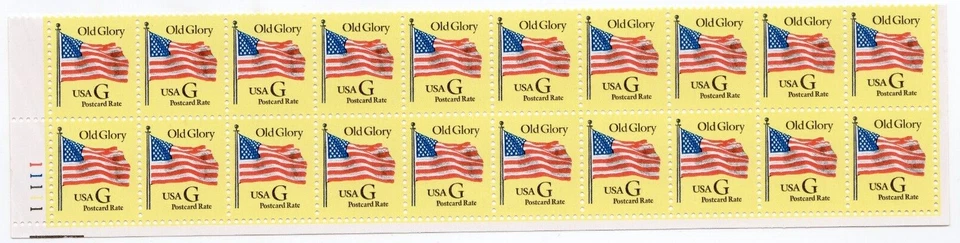 Scott #2879 Old Glory Black "G" Plate Block of 20 Stamps - MNH P#11111 - Image 1 of 1