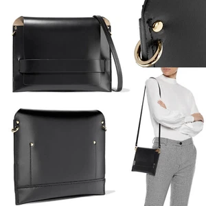 IRIS & INK Ladies Women Shoulder Bag Sigfrid Leather Black Dustbag NWT - Picture 1 of 8