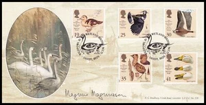 Magnus Magnusson Firmado 1996 GB Wildfowl & Wetlands Trust Bradbury LFDC139 FDC - Imagen 1 de 2