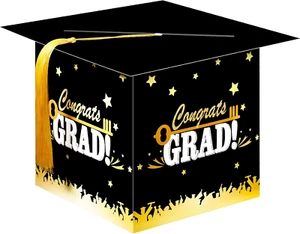 2025 Grad Card Box with Tassel Congrats Graduation Cap Card Holder for Graduatio - Picture 1 of 6