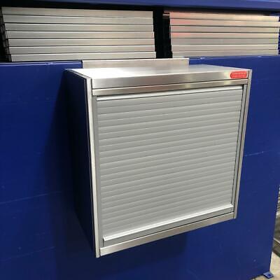 Stainless Steel Wall Cupboard With Mid Shelf And Roller Shutter Door • 474£