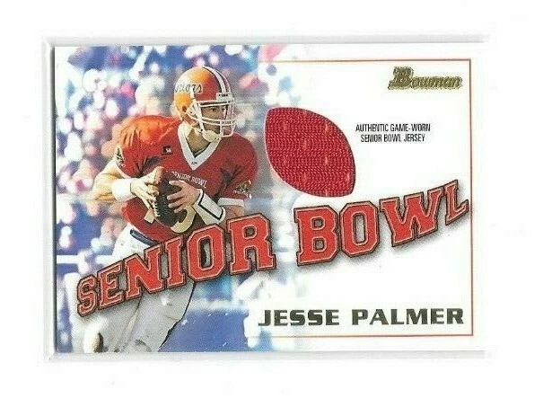 JESSE PALMER 2001 BOWMAN SENIOR BOWL GAME WORN JERSEY ROOKIE CARD FREE SHIPPING - Image 1 of 2