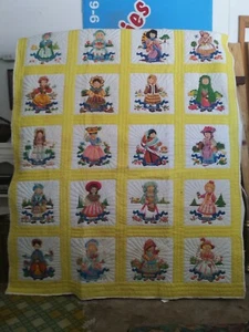 Handmade Girls Twin Quilt International 80" x 64" - Picture 1 of 12