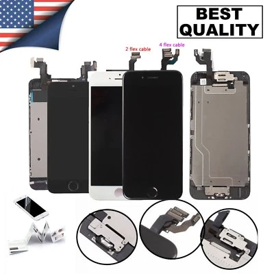 For iPhone 6S 8 6 7 Plus LCD Dispaly Touch Screen Complete Replacement + Button - Image 1 of 4