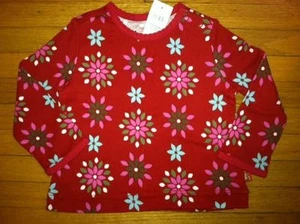 BABY GAP Red Modern Floral Long Sleeve Shirt Top *Sz 6-12 mos. *NWT - Picture 1 of 1