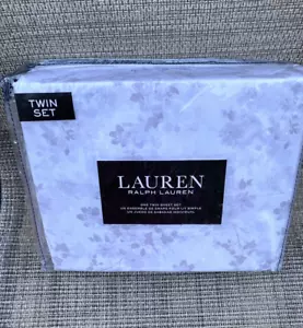 Lauren Ralph Lauren hellbraun weiß Blumenmuster 100 % Baumwolle zwei Laken Set 3-teilig - Bild 1 von 8