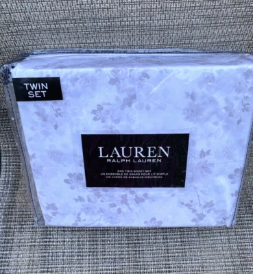 Juego de sábanas dobles Lauren Ralph Lauren blanco tostado floral 100 % algodón 3 piezas Foto 1 de 4