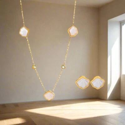 Juego de nácar Shell acero inoxidable Foto 1 de 3