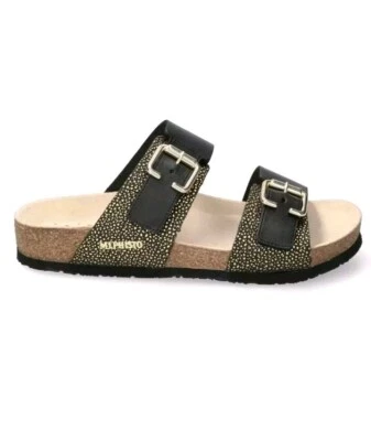 Mephisto Women's Maya Black Gold Platinum Leather Buckle Slip on EU 38 Size 8 US - Image 1 of 4