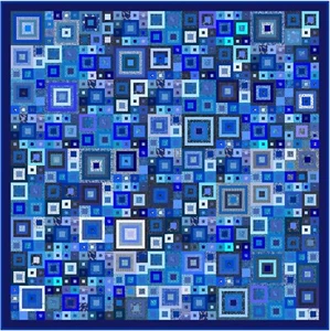 ELECTRIC BLUE - 115" x 115" - Pre-cut Quilt Kit by Quilt-Addicts Large King - Picture 1 of 5