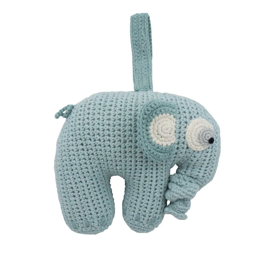 Sebra Häkel - Spieluhr, Elefant - lagoon blue blau ! NEU + SOFORTLIEFERUNG !