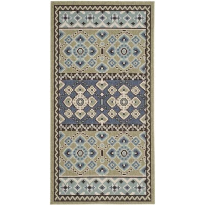 SAFAVIEH Outdoor VER093-0642 Veranda  Green / Blue Rug - Image 1 of 4