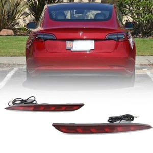 Rear Bumper Reflector Brake Fog DRL Indicator Light For Tesla Model 3 2016-2022 - Picture 1 of 7