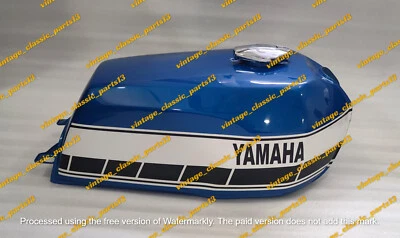Ajuste para Yamaha RD250 RD400 tanque de gasolina de acero pintado azul 1976-1977 Foto 1 de 4