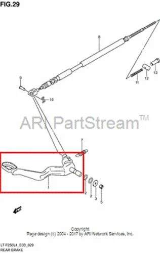 NEW OEM SUZUKI OZARK LT-F 250 REAR BRAKE LEVER PEDAL Foto 1 de 1