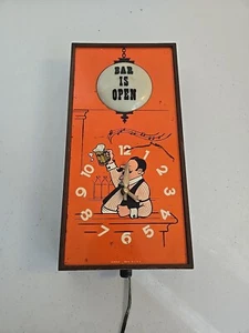 Vintage Spartus Model 6070 - Bar Is Open - Wall Clock Light *READ DESCRIPTION* - Picture 1 of 12
