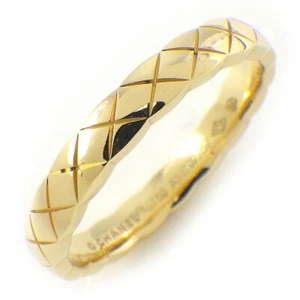 CHANEL Ring Coco Crush Mini Model J11794 Matelasse Quilting 750YG #57 US7.75 - Picture 1 of 9