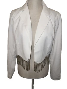 Savanna Jane Woman’s Rhinestone White Jacket Size Small Nash Bash Cowgirl New - Picture 1 of 10