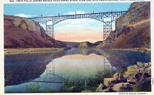Postal Twin Falls Idaho Twin Falls Jerome Bridge Snake River - Imagen 1 de 2