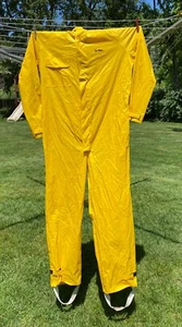 Vintage 80's-90's  Men's DRY RIDER ~ 1 Piece Yellow  Motorcycle  Rain Suit ~ Med - Picture 1 of 6