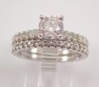 3Ct Round Cut Real Moissanite Bridal Wedding Ring 14K White Gold Plated Silver