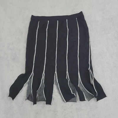 Falda Chelsea & Theodore para mujer XL a rayas blancas y negras con dobladillo abertura 28CT Foto 1 de 4