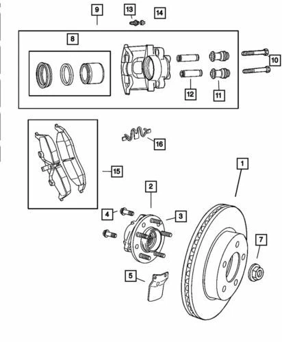 Rotor de freno de disco de rueda genuino Mopar 2001-2004 Chrysler Concorde 2AMV9101AA Foto 1 de 1