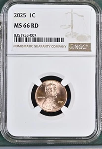2025 LINCOLN UNION SHIELD CENT PENNY NGC MS66RD BU UNC DETAILED COIN #G - Picture 1 of 2