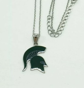 Lex & Lu LogoArt Sterling Silver Michigan State University Spartan Football Pendant Lex & Lu LogoArt Sterling Silver Michigan State University Spartan Football Pendant