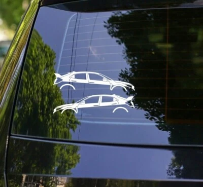 2x Calcomanías adhesivas de silueta de coche para Honda Civic Type-R FK8 JDM Foto 1 de 3