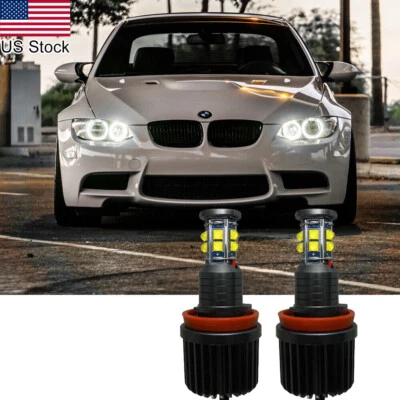 2x lâmpadas LED xenônio branco olhos de anjo halo anel para BMW 3 Series E90 E91 - Imagem 1 de 4