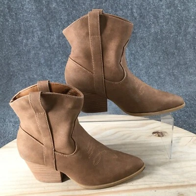 Botas Rachel Zoe para mujer 7,5 M Rocky Western tacón en punta botín marrón Foto 1 de 4