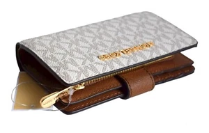 MICHAEL KORS Geldbörse Portemonnaie Wallet JET SET TRAVEL BIFOLD ZIP vanilla - Picture 1 of 10
