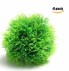 4-pack Green Plastic Aquarium Moss Ball w/ Ceramic Ideal for Aquarium Decoration - Picture 1 of 1