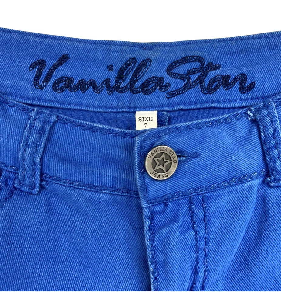 Jeans Capris Vintage Vanilla Star tiro bajo 5 bolsillos azul denim para mujer talla 7 Foto 1 de 4