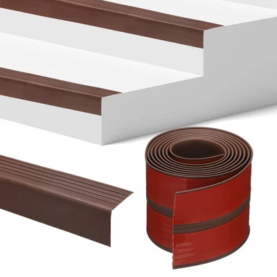 Borde de escalera 7 pies vinilo goma nariz de escalera para escaleras [marrón, 1,89 pulgadas] Foto 1 de 4
