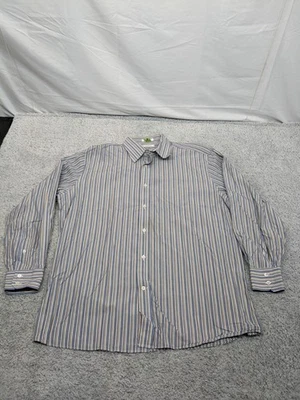 Faconnable платье рубашка Mena 8-18L длиной пуговицы в полоску синий коричневый - Изображение 1 из 4