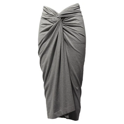 Falda midi anudada en algodón gris para mujer Dries Van Noten Herchive talla 36 Foto 1 de 4