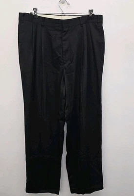 Винтажные мужские плиссированные брюки City Streets 36x30 черные (C28) - Изображение 1 из 4