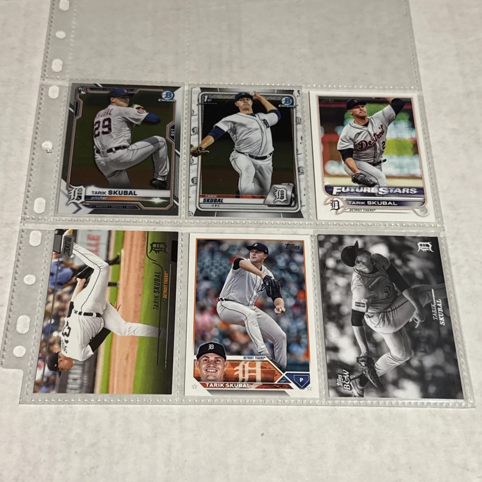 (6) Lote de cartas Detroit Tigers Rookie RC, Bowman 1º, Base, P&B - Imagem 1 de 1
