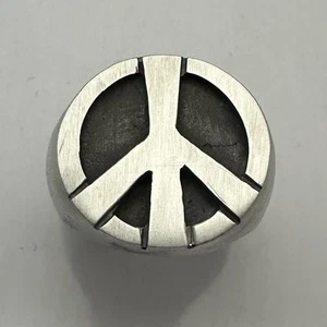 ANILLO SÍMBOLO PAZ PLATA ESTERLINA MJG.  22 gr. Talla 9 1/2 - Imagen 1 de 7