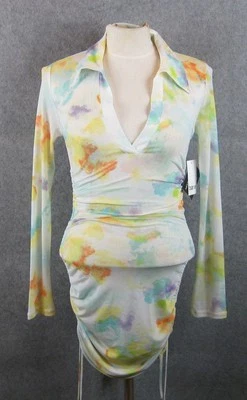 Vestido Bar III Nicole Williams Inglés Tie Dye Malla XS Longitud Ajustable Nuevo con Etiquetas Foto 1 de 4
